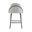 Gracie Stone and Black Leatherette Counter Stool  with Steel Legs - Set of 3