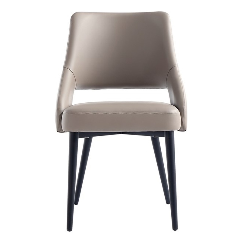 Tremont Taupe Leatherette Dining Chair with Metal Legs