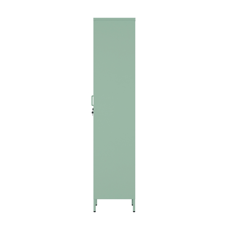 Naomi Modern 15 Single Locker Storage Cabinet with 5 Adjustable Shelves in Green