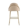 Gracie Tan and Gold Leatherette Barstool with Steel Legs