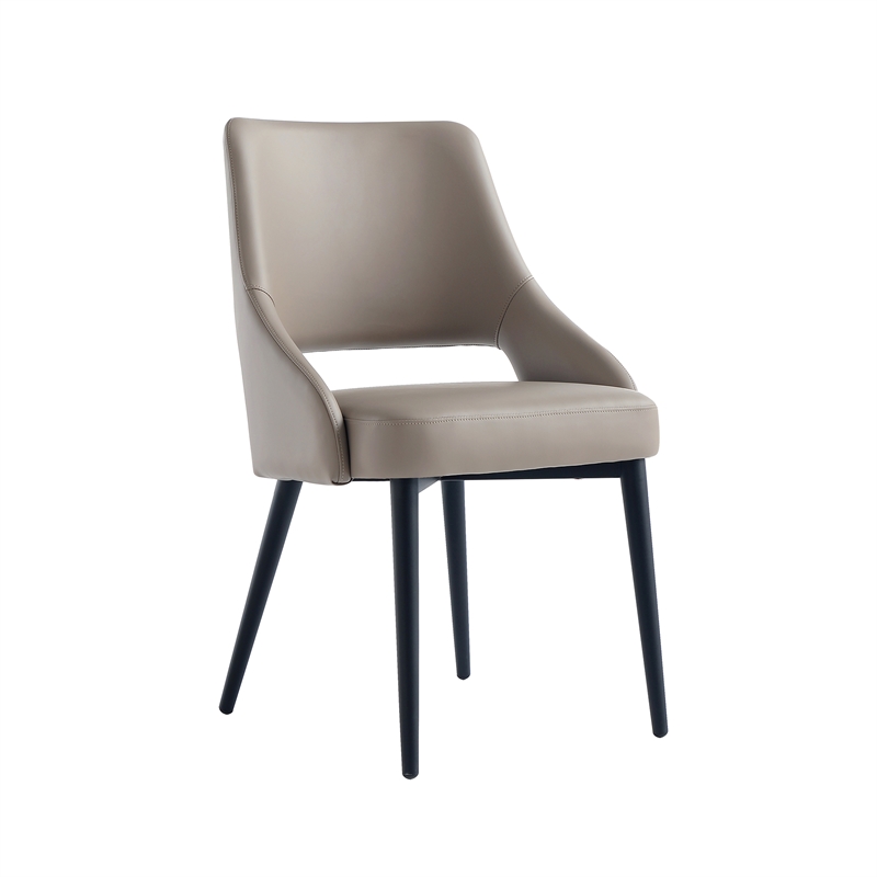 Tremont Taupe Leatherette Dining Chair with Metal Legs - Set of 2