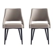 Tremont Taupe Leatherette Dining Chair with Metal Legs - Set of 2