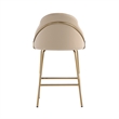 Gracie Tan and Gold Leatherette Counter Stool  with Steel Legs