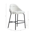 Gracie White and Black Leatherette Counter Stool  with Steel Legs - Set of 3