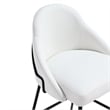 Gracie White and Black Leatherette Counter Stool  with Steel Legs - Set of 3