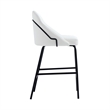 Gracie White and Black Leatherette Counter Stool  with Steel Legs - Set of 3