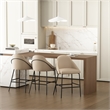 Gracie Tan and Black Leatherette Counter Stool  with Steel Legs - Set of 3