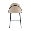 Gracie Tan and Black Leatherette Counter Stool  with Steel Legs - Set of 3