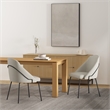 Gracie Stone and Black Leatherette Dining Chair with Steel Legs - Set of 2