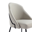 Gracie Stone and Black Leatherette Dining Chair with Steel Legs - Set of 2