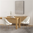 Gracie White and Gold Leatherette Dining Chair with Steel Legs - Set of 2
