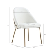 Gracie White and Gold Leatherette Dining Chair with Steel Legs - Set of 2