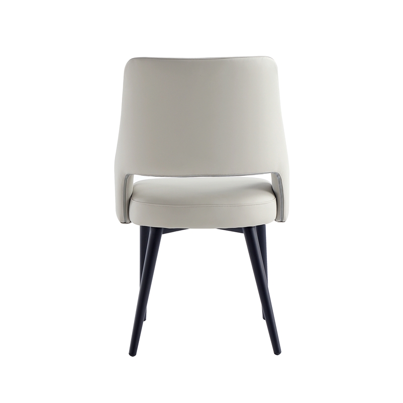 Tremont Stone Leatherette Dining Chair with Metal Legs - Set of 2