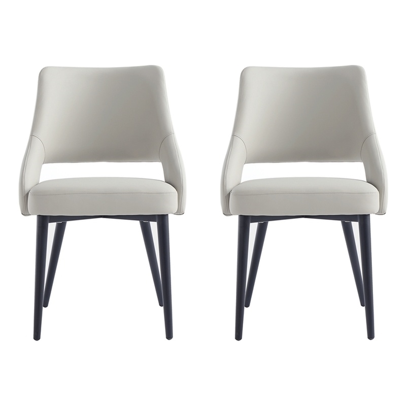 Tremont Stone Leatherette Dining Chair with Metal Legs - Set of 2