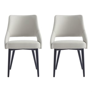 Tremont Stone Leatherette Dining Chair with Metal Legs - Set of 2