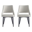 Tremont Stone Leatherette Dining Chair with Metal Legs - Set of 2