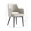 Tremont Stone Leatherette Dining Arm Chair with Metal Legs - Set of 2