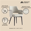 Tremont Stone Leatherette Dining Arm Chair with Metal Legs - Set of 2