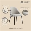 Gracie Stone and Black Leatherette Dining Chair with Steel Legs - Set of 4