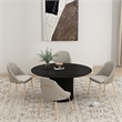 Gracie Stone and Gold Leatherette Dining Chair with Steel Legs - Set of 4