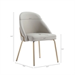 Gracie Stone and Gold Leatherette Dining Chair with Steel Legs - Set of 4