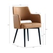 6-Piece Tremont Saddle Leatherette Dining Chair with Metal Legs