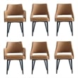 6-Piece Tremont Saddle Leatherette Dining Chair with Metal Legs