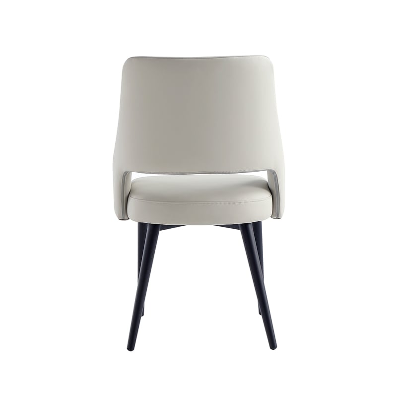 6-Piece Tremont Stone Leatherette Dining Chair with Metal Legs