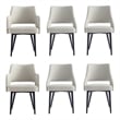 6-Piece Tremont Stone Leatherette Dining Chair with Metal Legs