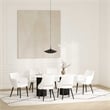 6-Piece Tremont White Leatherette Dining Chair with Metal Legs