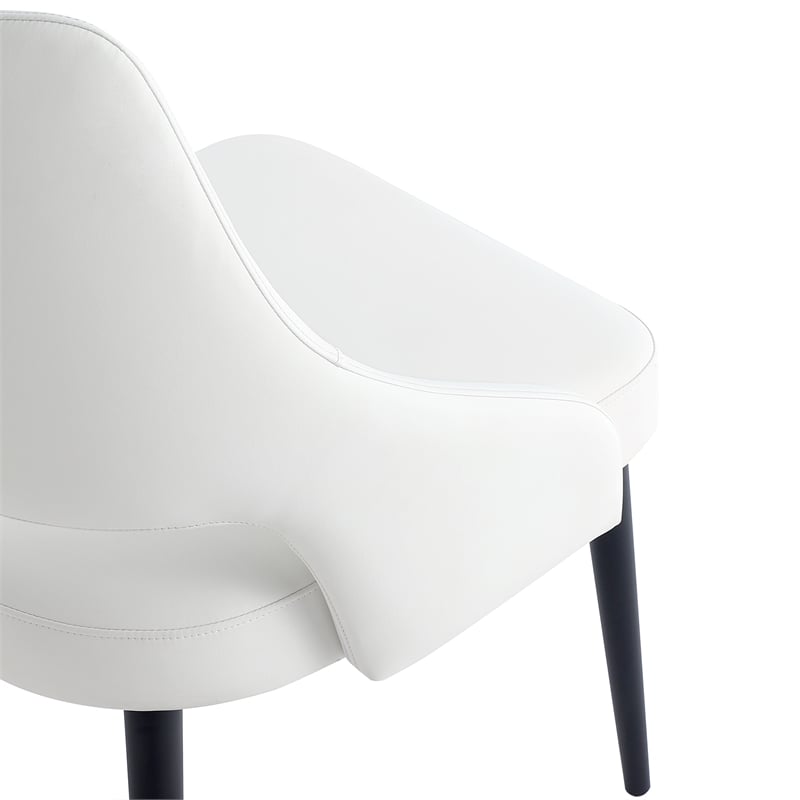 6-Piece Tremont White Leatherette Dining Chair with Metal Legs