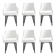 6-Piece Tremont White Leatherette Dining Chair with Metal Legs