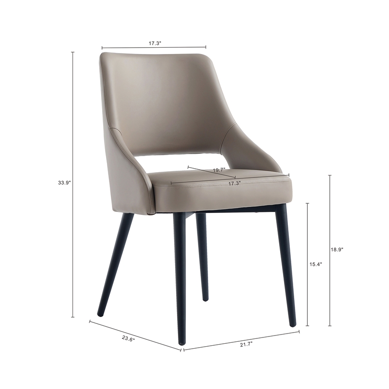 8-Piece Tremont Taupe Leatherette Dining Chair with Metal Legs