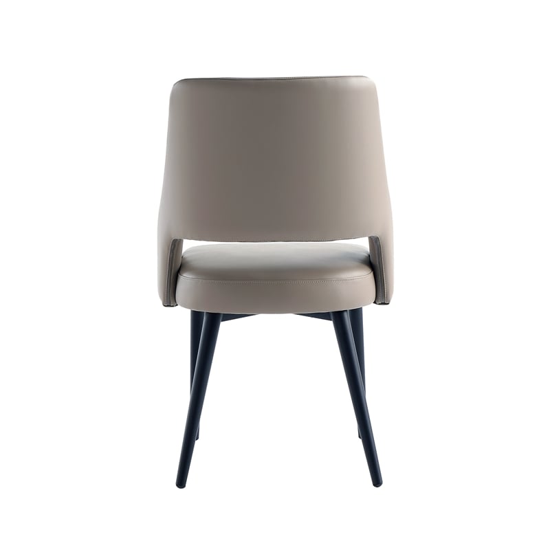 8-Piece Tremont Taupe Leatherette Dining Chair with Metal Legs