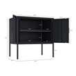 Ava Modern 23.6 Accent Cabinet with 2 Adjustable Shelves in Black