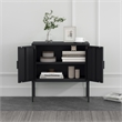 Ava Modern 23.6 Accent Cabinet with 2 Adjustable Shelves in Black