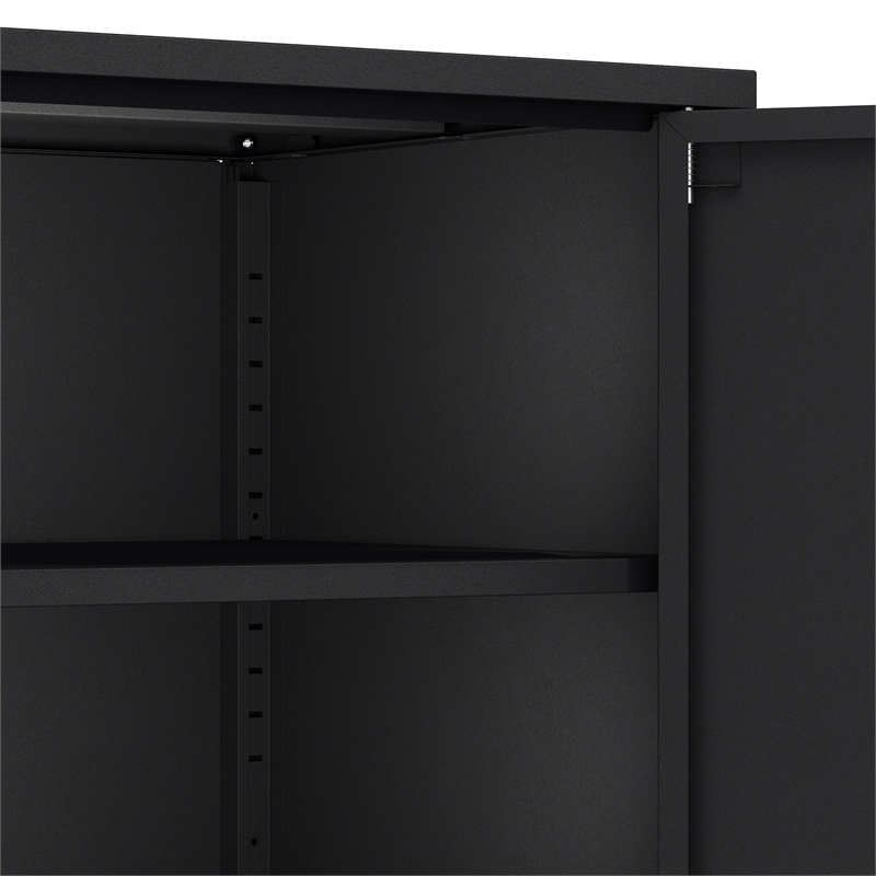 Ava Modern 23.6 Accent Cabinet with 2 Adjustable Shelves in Black