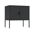 Ava Modern 23.6 Accent Cabinet with 2 Adjustable Shelves in Black