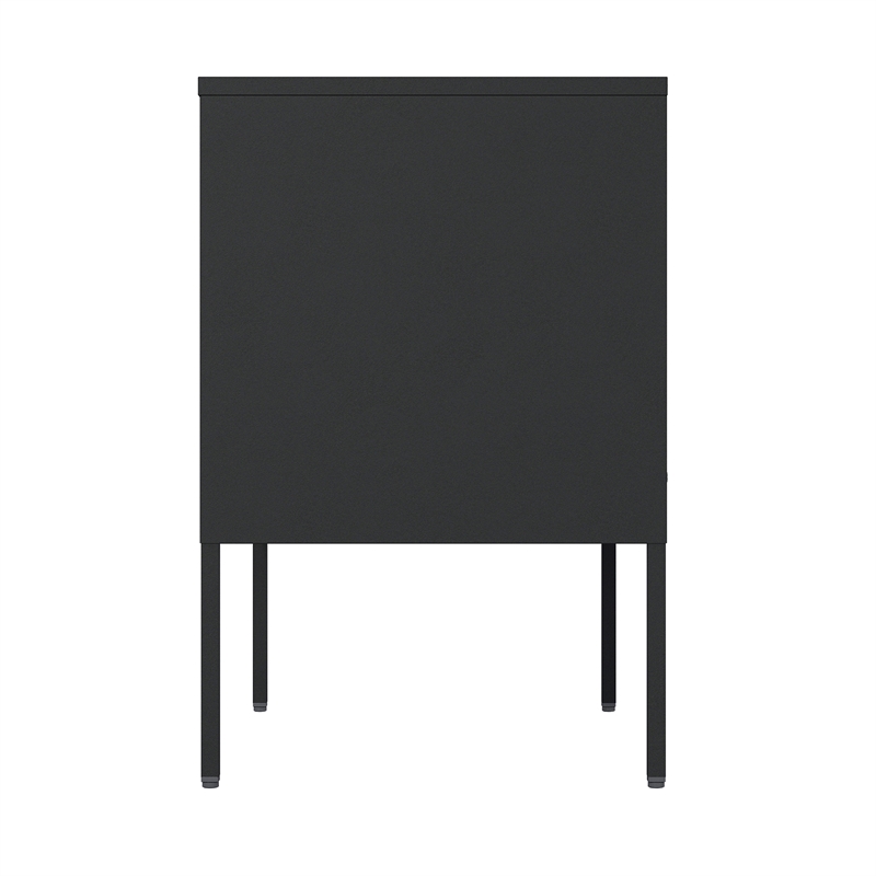 Ava Modern 23.6 Accent Cabinet with 2 Adjustable Shelves in Black