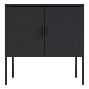 Ava Modern 23.6 Accent Cabinet with 2 Adjustable Shelves in Black