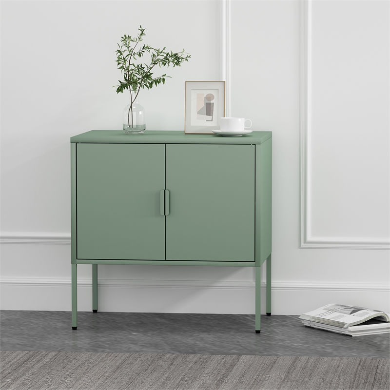 Ava Modern 23.6 Accent Cabinet with 2 Adjustable Shelves in Green