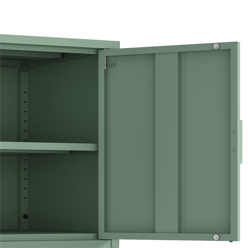 Ava Modern 23.6 Accent Cabinet with 2 Adjustable Shelves in Green