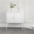 Ava Modern 23.6 Accent Cabinet with 2 Adjustable Shelves in White