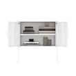 Ava Modern 23.6 Accent Cabinet with 2 Adjustable Shelves in White