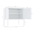 Ava Modern 23.6 Accent Cabinet with 2 Adjustable Shelves in White
