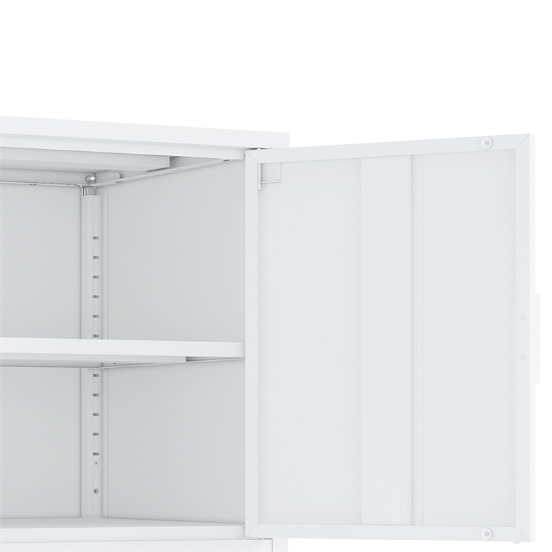 Ava Modern 23.6 Accent Cabinet with 2 Adjustable Shelves in White
