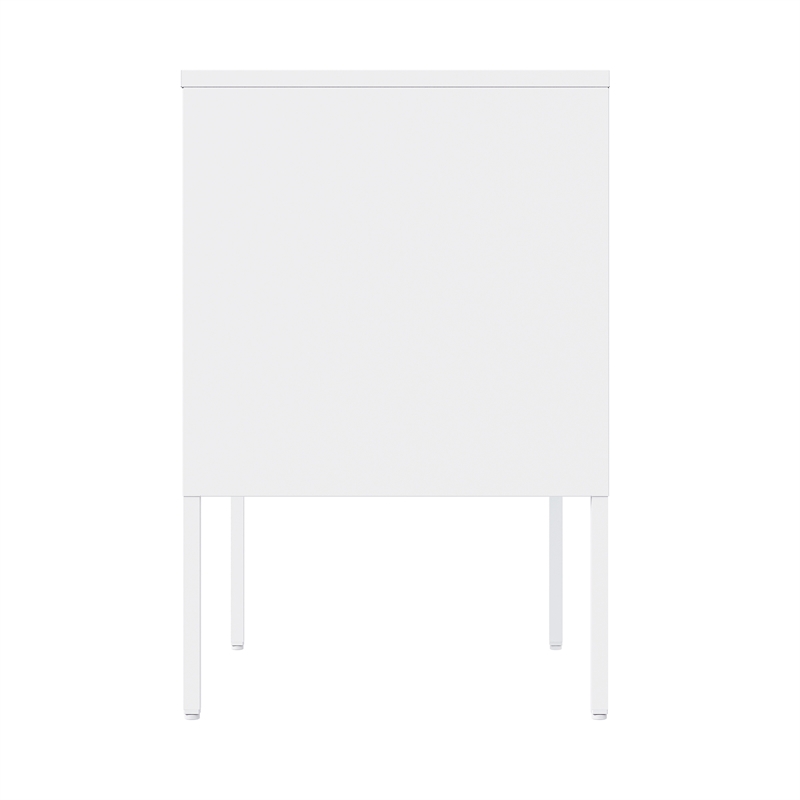 Ava Modern 23.6 Accent Cabinet with 2 Adjustable Shelves in White