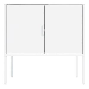 Ava Modern 23.6 Accent Cabinet with 2 Adjustable Shelves in White