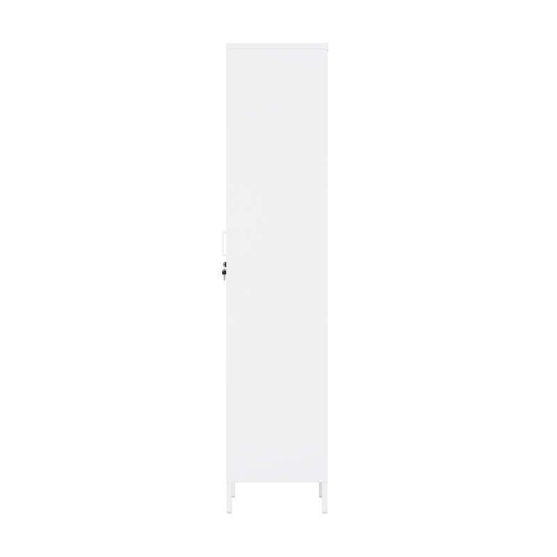 Naomi Modern 15 Single Locker Storage Cabinet with 5 Adjustable Shelves in White