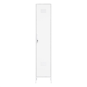 Naomi Modern 15 Single Locker Storage Cabinet with 5 Adjustable Shelves in White